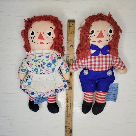 Raggedy Ann and Andy 1968 Knickerbocker Vintage Stuffed Toy Dolls - Picture 12 of 12